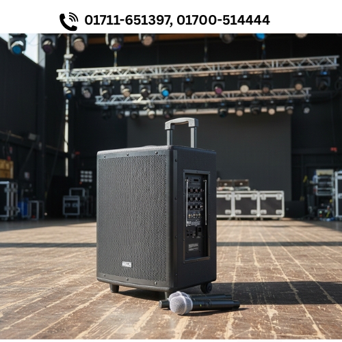 ABX-800 Portable Ahuja 60-Watt Speaker dual Hand Wireless Microphone Rechargeable Battery