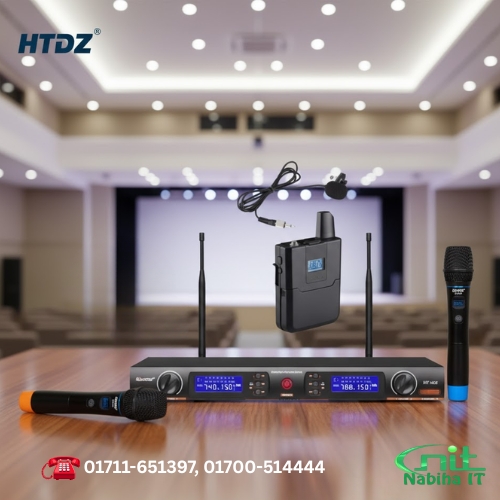 HTDZ HT-66B UHF Dual Wireless Microphone System | Handheld & Combo Options
