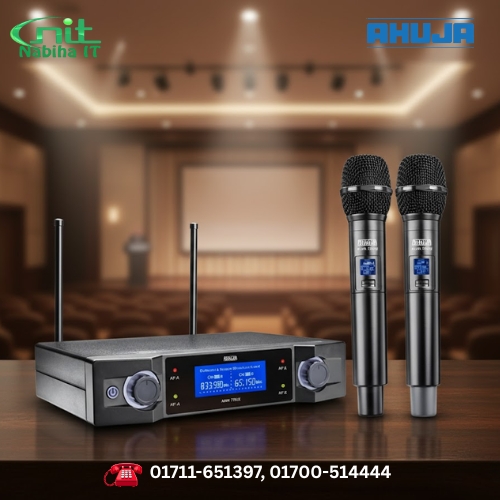 Ahuja AWM-700U2 UHF Dual Handheld Wireless Microphone | Professional Grade
