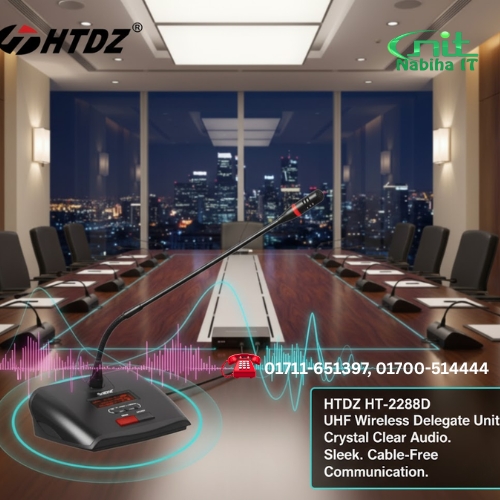 HTDZ HT-2288D Wireless Delegate Unit | UHF Conference Mic - Nabiha infotech