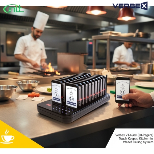 Verbex VT-6980 (20-Pagers) Touch Keypad Kitchen to Waiter Calling System