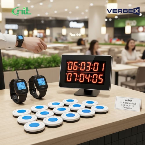 Verbex VT-K-30 K-300PLUS K-A2 Wireless Call System for Restaurant, Foodshop & Food Court
