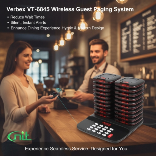 Verbex VT-6845 Wireless Guest Paging System for Restaurants and Cafes