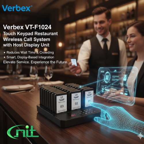 Verbex VT-F1024 Touch Keypad Restaurant Wireless Call System with Host Display Unit