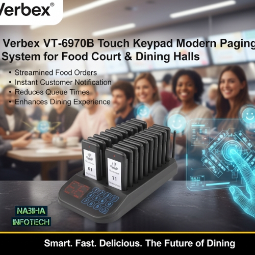 Verbex VT-6970B Touch Keypad Paging System for Food Courts and Dining Halls