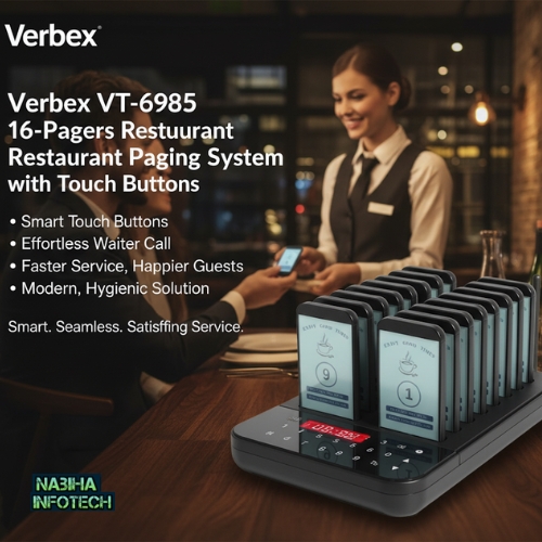 Verbex VT-6985 Touch Keypad Restaurant Waiter Calling System 16-Pagers