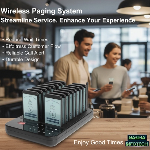 Verbex VT-F1010B Wireless Restaurant Pager System with 10 Beepers