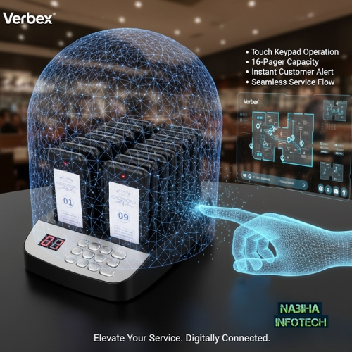 Verbex VT-6810 Touch Keypad Restaurant Service Call Bell System with 16 Pagers