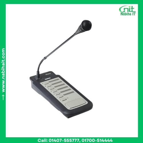 Bosch LBB1956/00, 50VA, Plena Voice Alarm Call Station Microphone, Charcoal with Silver