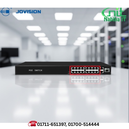 Jovision JVS-S19-16P 16Port PoE Network Switch 2 Uplink 1SFP Port