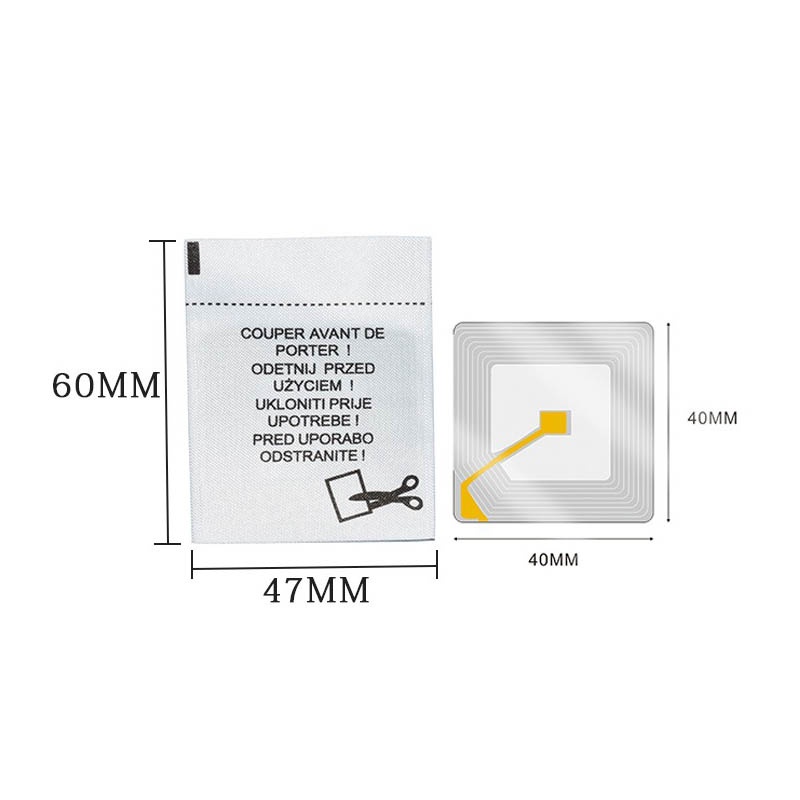 Anti Theft Woven Fabric Barcode RF Labels Tag