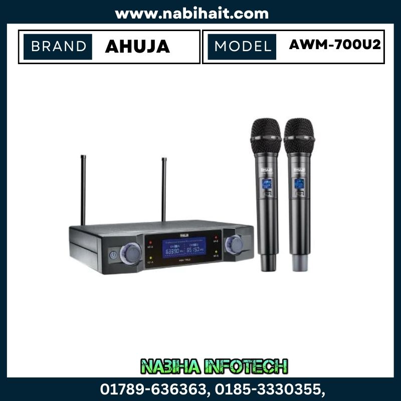 Ahuja AWM-700U2 UHF Dual Handheld Wireless Microphone