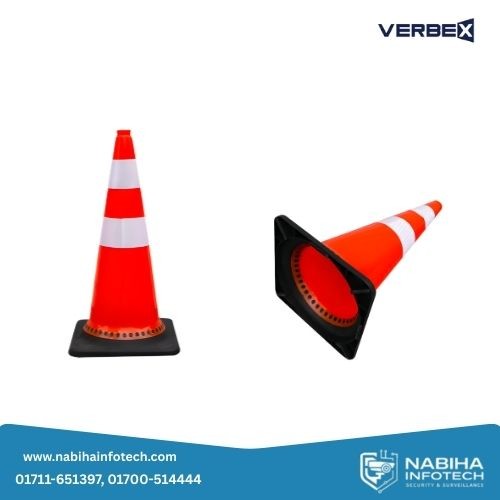 Verbex VT-RP7532WG PVC Traffic Cone With Black Base