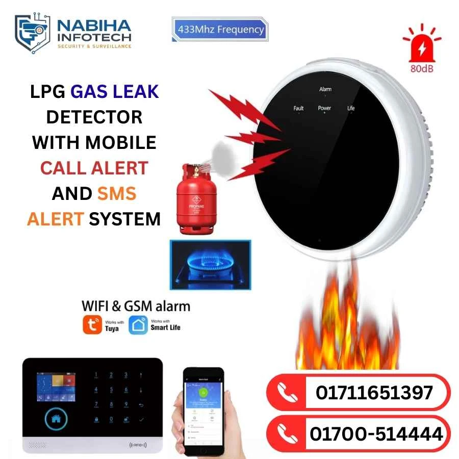 Smart LPG Leak Sensor Get Phone Calls & SMS During Gas Leaks