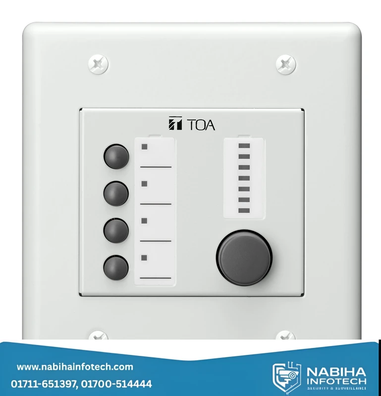 TOA ZM-9014 Remote Control Panel – 4-Button & Volume Knob