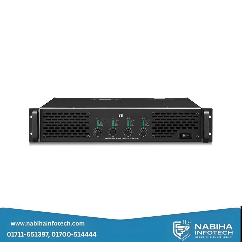 TOA DA-1000F 4-Channel Digital Power Amplifier – 4000W High-Power PA System Amp (100V Line/8Ω)