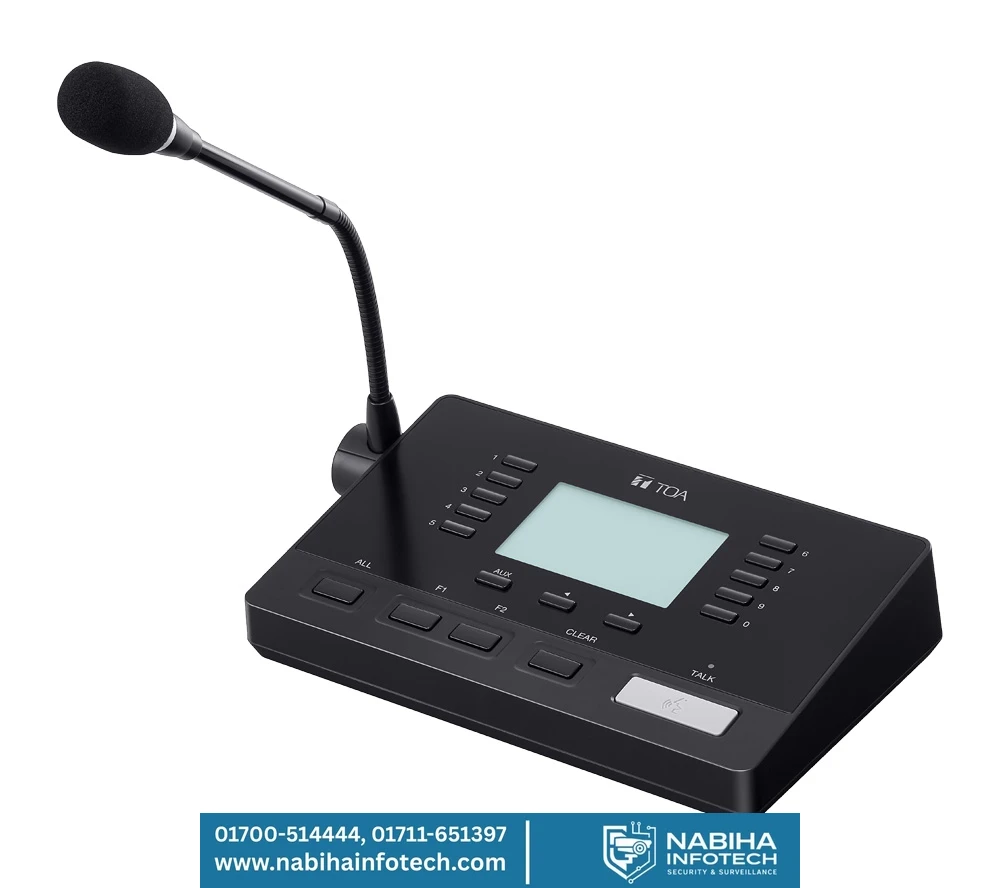 TOA RM-500 Remote Microphone Station – LCD Display & 80-Zone Programmable Paging