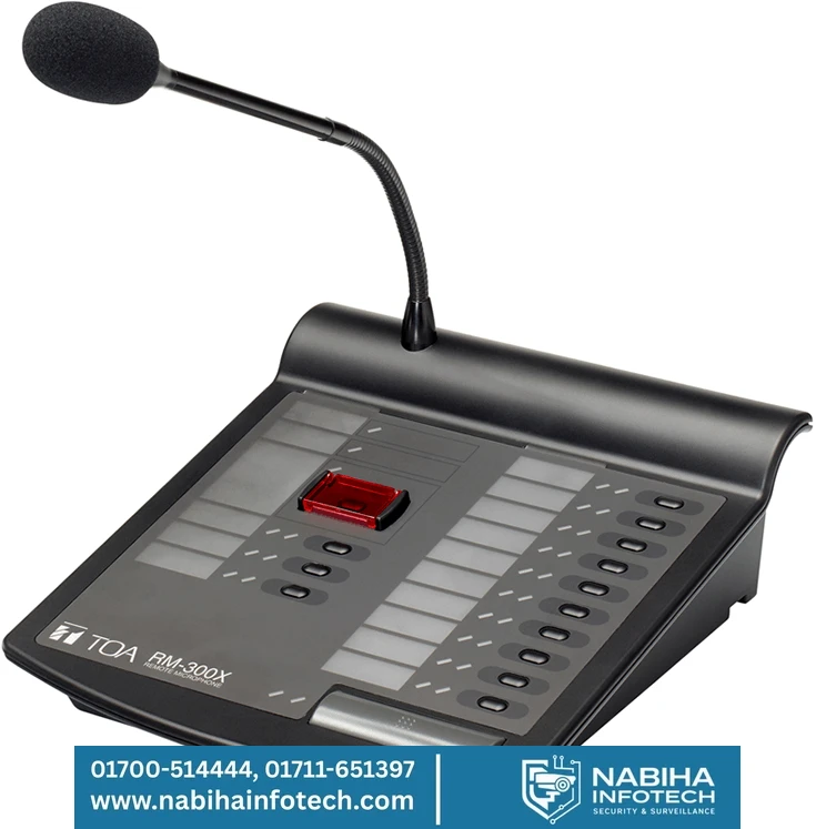 TOA RM-300X Remote Microphone – 13-Button Programmable Paging Station