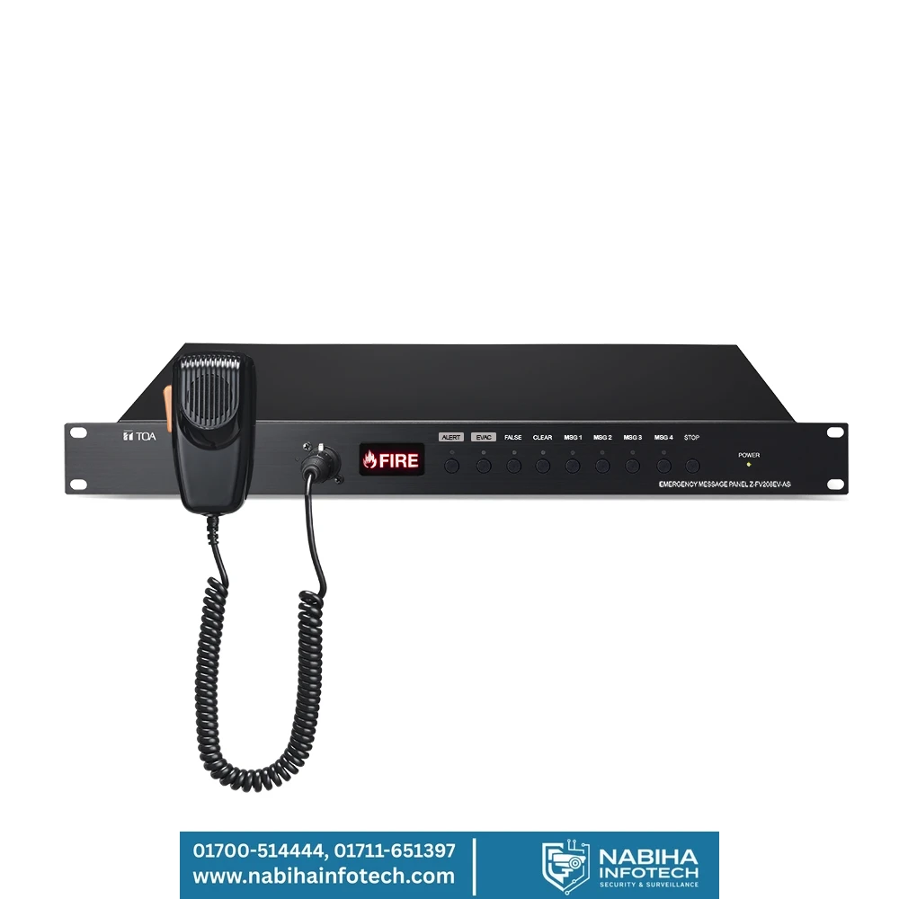 TOA FV-208EV Emergency Message Panel – 8-Message Automated Voice Evacuation Controller