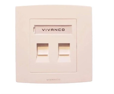 Vivanco VCA10 1-Port Face Plate – UK-Style Square Network Wall Plate