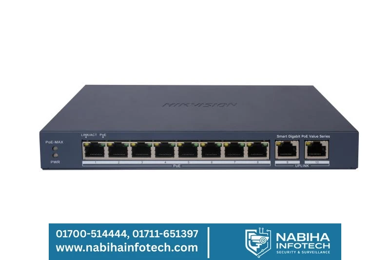 Hikvision DS-3E1510P-EI/M 8 Port Gigabit Smart POE Switch