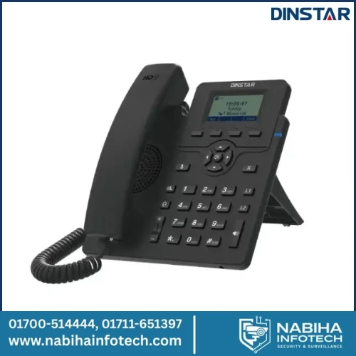 Dinstar C60LP: 2 SIP Accounts, Graphical LCD 2.3″ Entry Level IP Phone with POE & Without Adapter