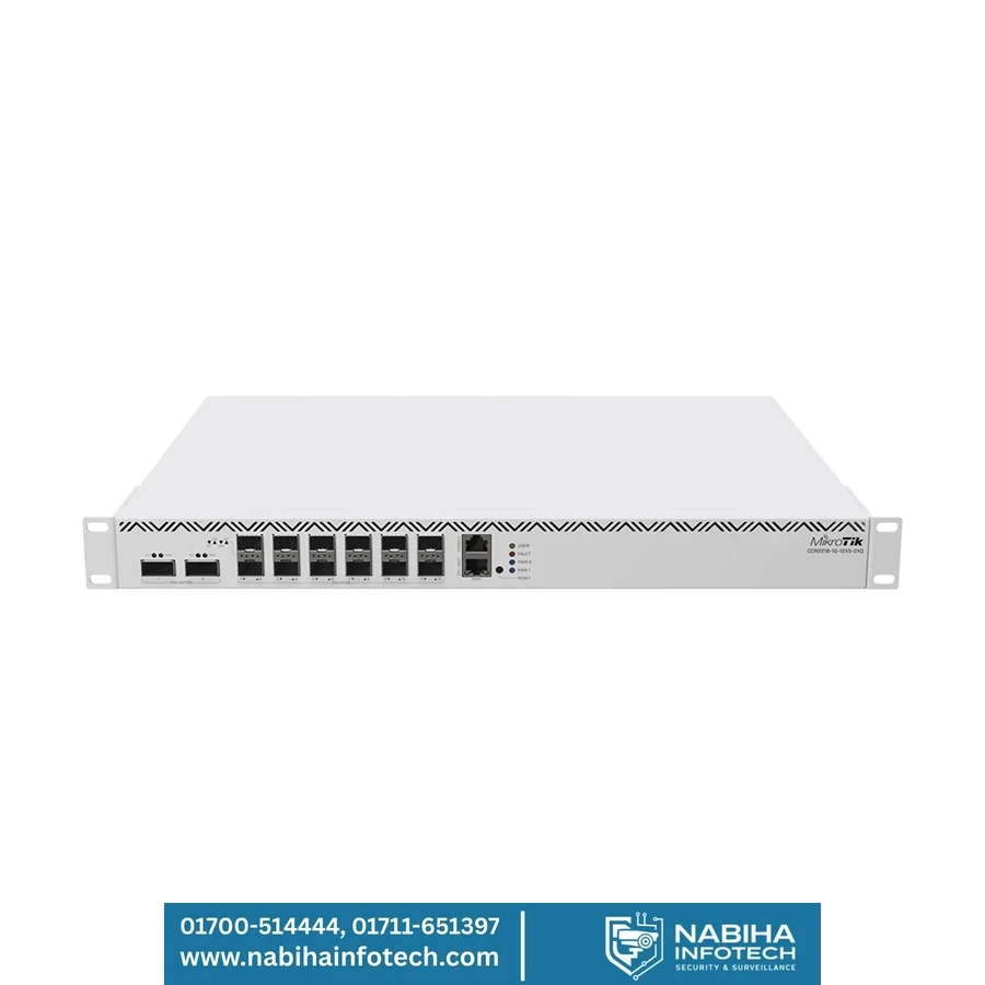 MikroTik CCR2216-1G-12XS-2XQ 1U Rackmount RouterOS v7 Dual PSU Cloud Core Ethernet Router