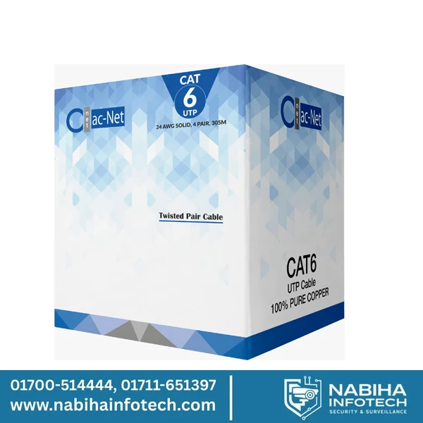 AC-NET 24AWG, CAT-6 Lan Cable (White Color)