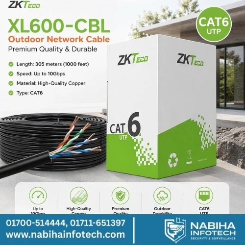 ZKTeco XL600-CBL Outdoor Network Cable Premium Quality & Durable Color: Black