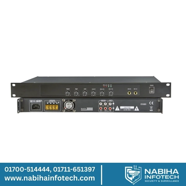 DPA500/DPA750/DPA1000 1U 500W/750W/1000W Mixer Amplifier with 2 MIC & 2 AUX Inpu...