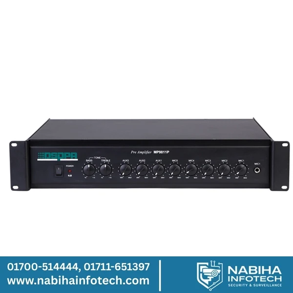 MP9811P 5 Mic 3 Aux 10 Inputs Preamplifier