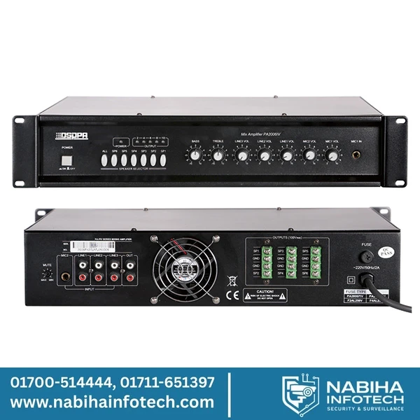 MP2012IV 6 Zones Mixer Amplifier with 2 Mic&3 Line Inputs