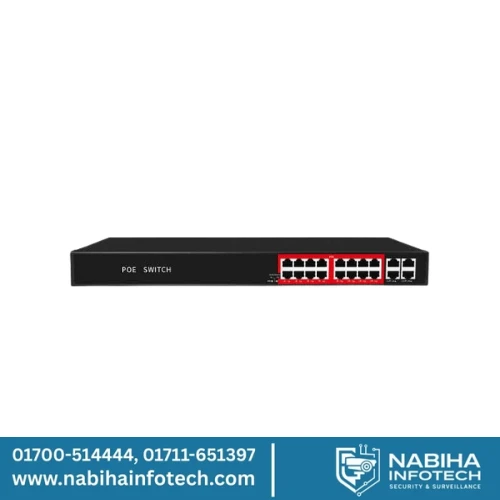 Jovision JVS-S20-16P 16-Port PoE Switch with Dual Gigabit Uplink