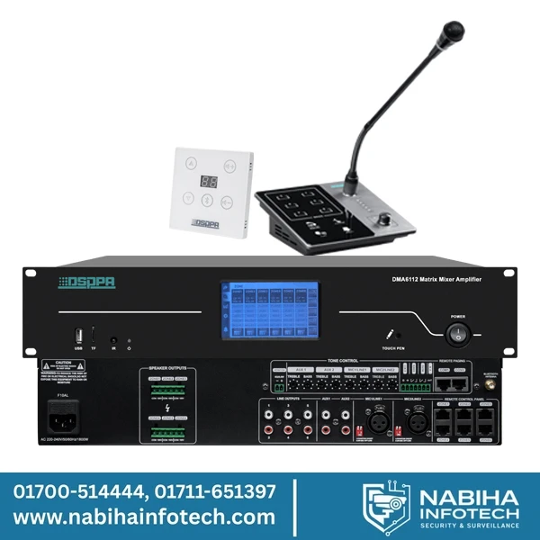 DMA6124 240W 6 Channels Digital Audio Matrix Amplifier with Remote Control