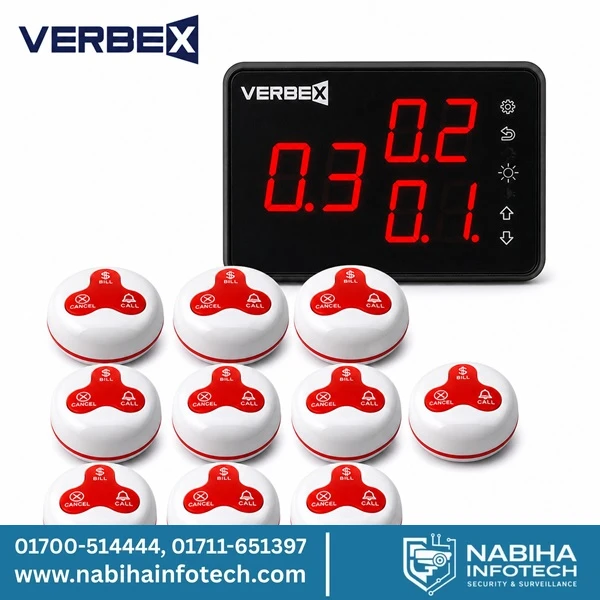 Verbex VT-WCS2010 Waiter Calling System (10 Button and 01 Display)