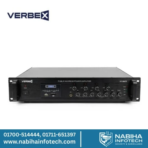 Verbex VT-380TF 380-Watt with Bluetooth, USB and 4 Zones Professional Amplifier for Masjid and Industry