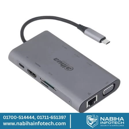 DH-TC39, 9 in 1 USB 3.1 Type-C to USB 3.0 + HDMI + RJ45 + VGA + SD/TF +PD Docking Station