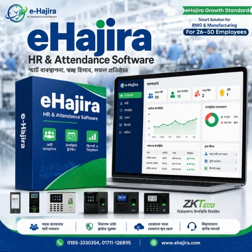 eHajira Growth Premium — Smart Workforce & Payroll Management Software for Mid-Size RMG & Manufacturing Teams (26–50 Employees)